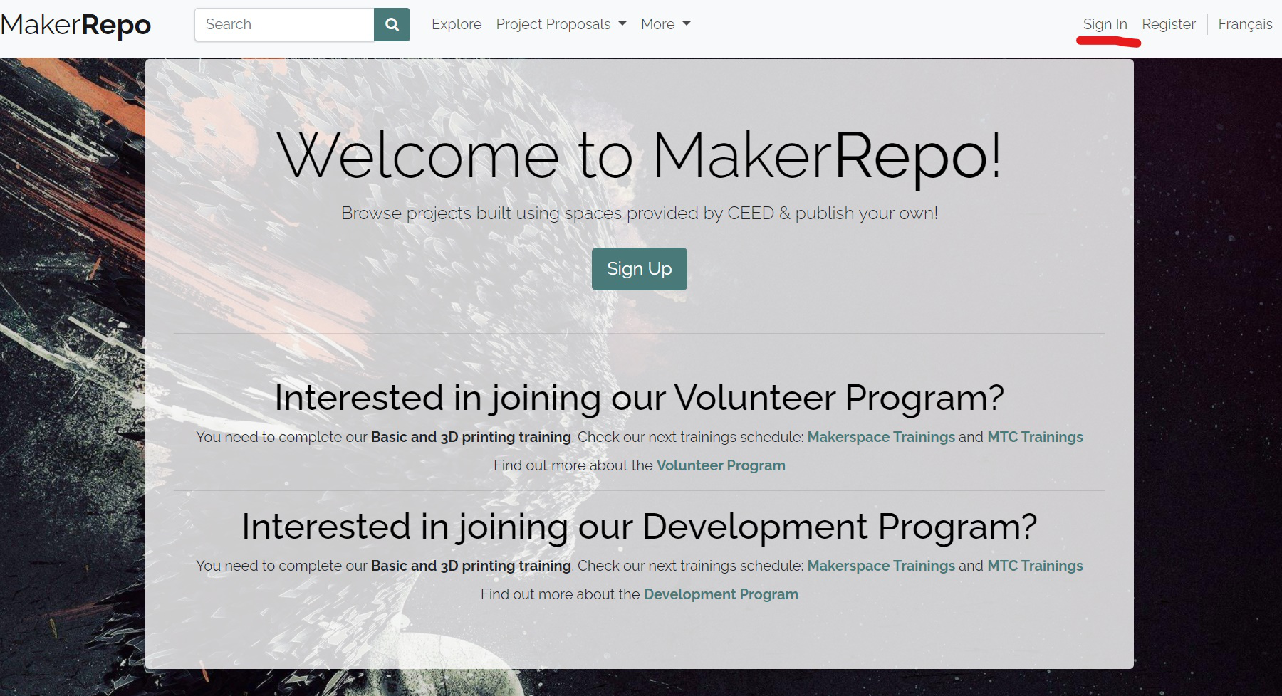 Makerepo Home page .png